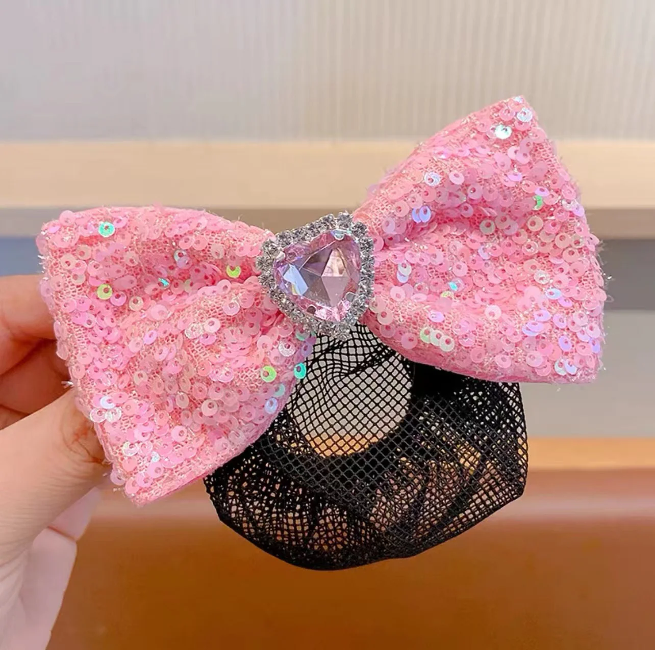 2Pcs Bow Multicolored sequin net Girl's hair croquette hairpin - Image 3