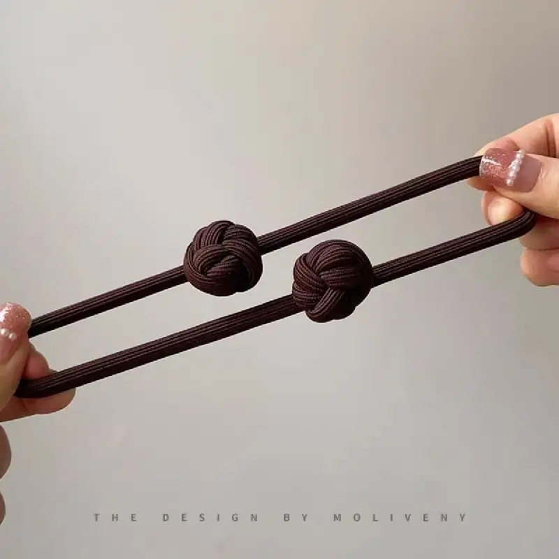 (Pack of 4) Knotted Hair Tie High Elasticity Hair Rope - Image 4