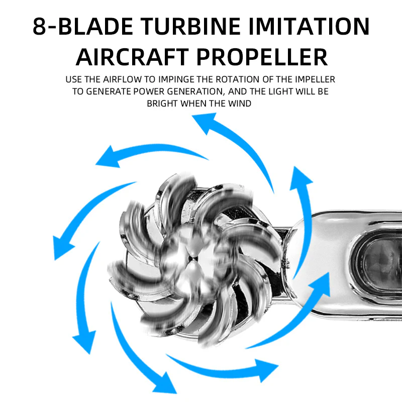 2pcs Automatic Wind Power LED Car Decorative Lights - Image 3