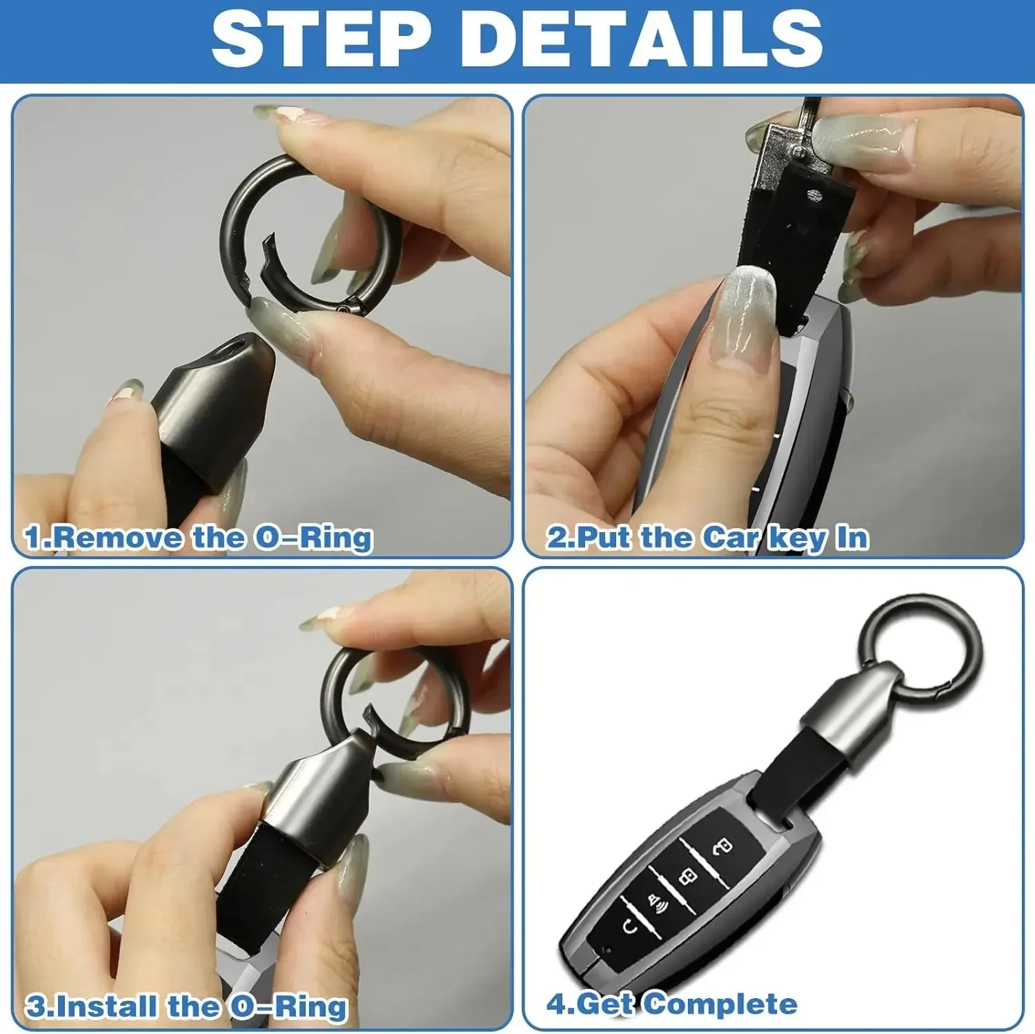 Leather Car Key Chain Ring Clip - Image 5