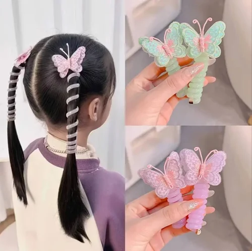 2pcs Telephone Wire Hair Rope For Girl - Image 4