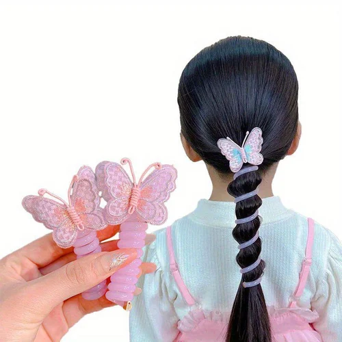2pcs Telephone Wire Hair Rope For Girl - Image 5